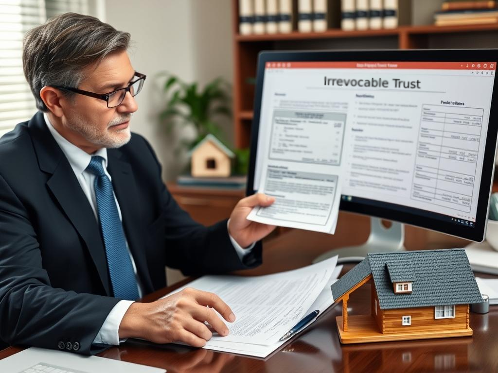Trustee managing finances for an irrevocable trust for a mortage