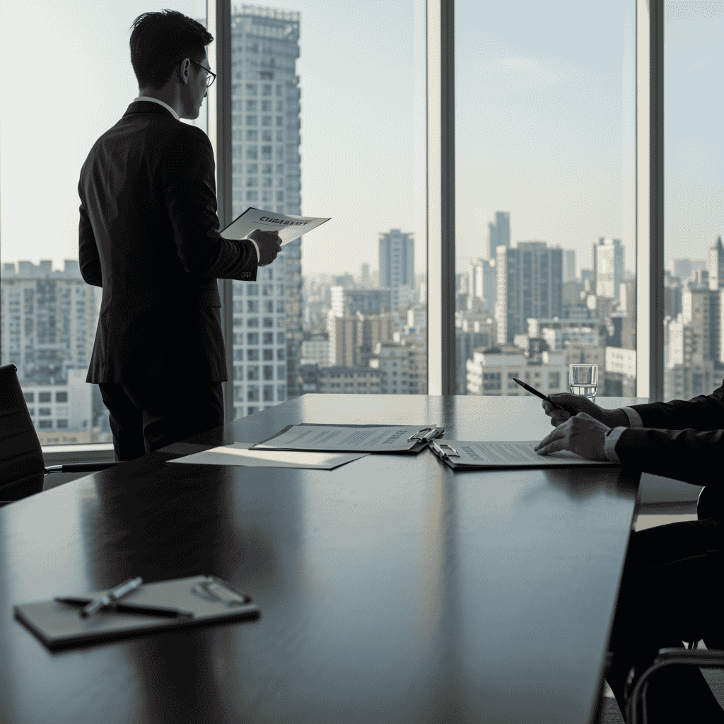 Person looking at his commercial real estate