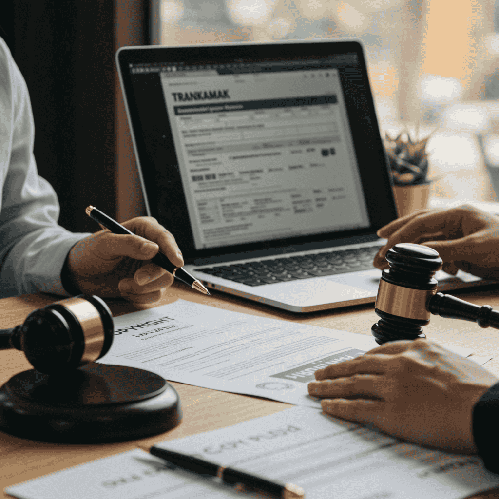 Person signing a copyright document for Intellectual Property